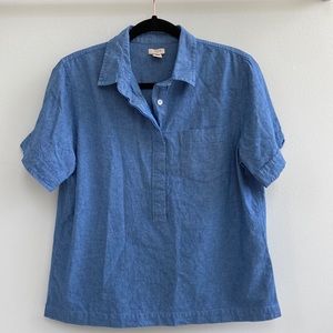 J.Crew denim 3/4 button up blouse - size M